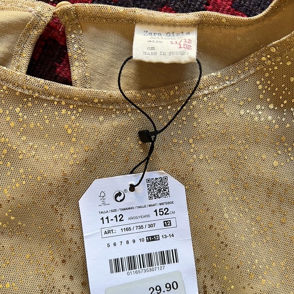 Zara Girls Gold Sparkly Dress - Picture 2 of 6